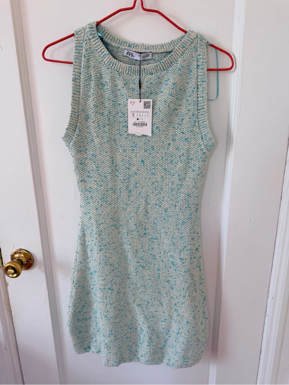 Zara Mint Speckled Knit Mini Dress - Picture 3 of 3